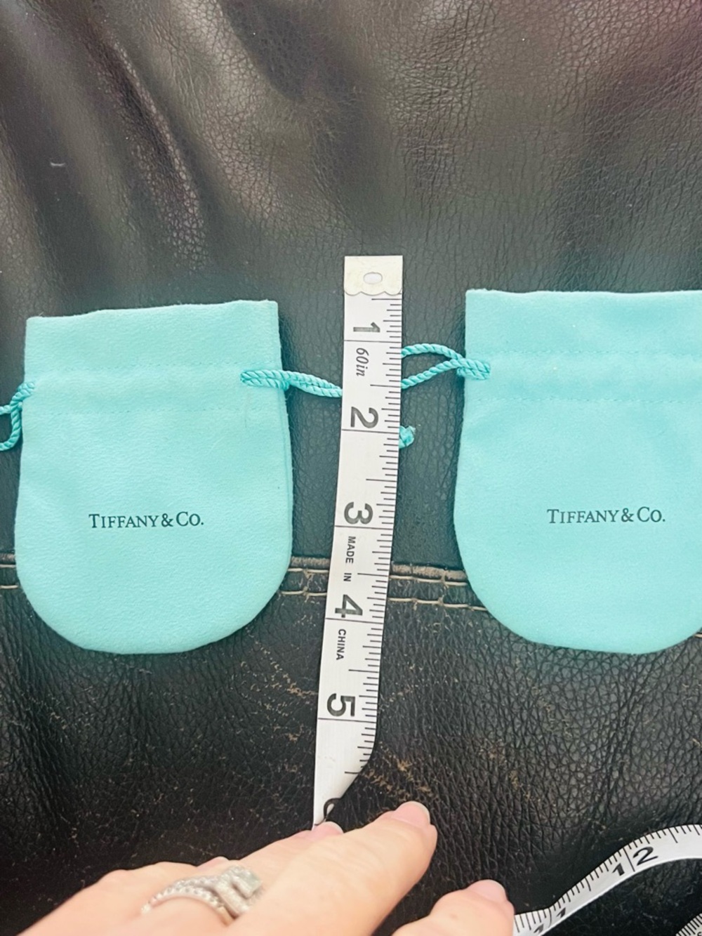 Tiffany & Co. Classic Blue Velvet Drawstring Pouches - Pair